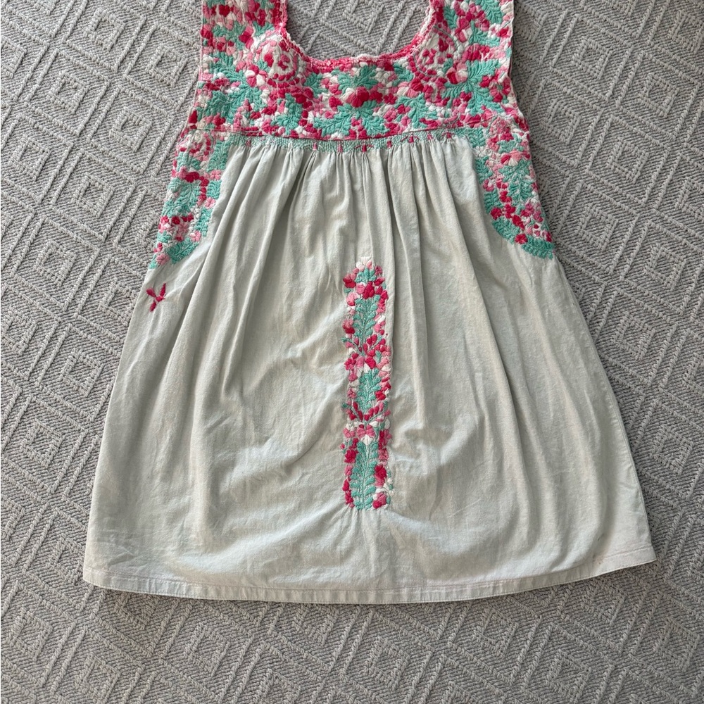 Mi Golondrina Embroidered Sleeveless Dress XS